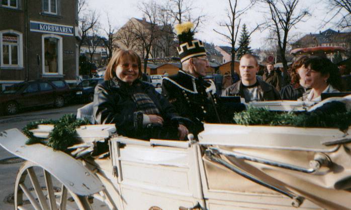 Stop der Kutsche am Rathausplatz