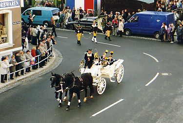 Kutschfahrt an der Ecke Poststraße/Herolder Straße